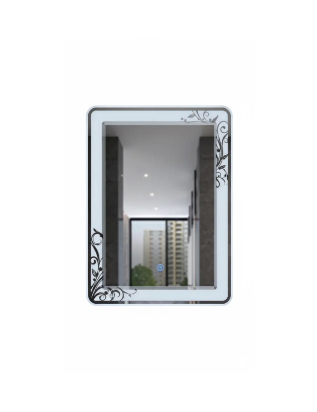 Sparkle Decors Double LED Bathroom Mirror with Touch Sensor & Anti-Fog Pad – 70x50cm Rectangular Backlit Mirror